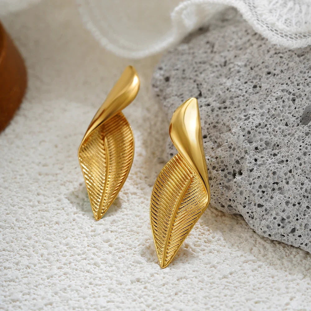 Three-Layer Textured Knot Earrings for Women