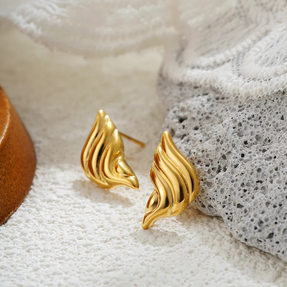 Three-Layer Textured Knot Earrings for Women
